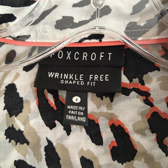 Foxcroft Animal Print Blouse - Black, White, Red 4 - Picture 7 of 16